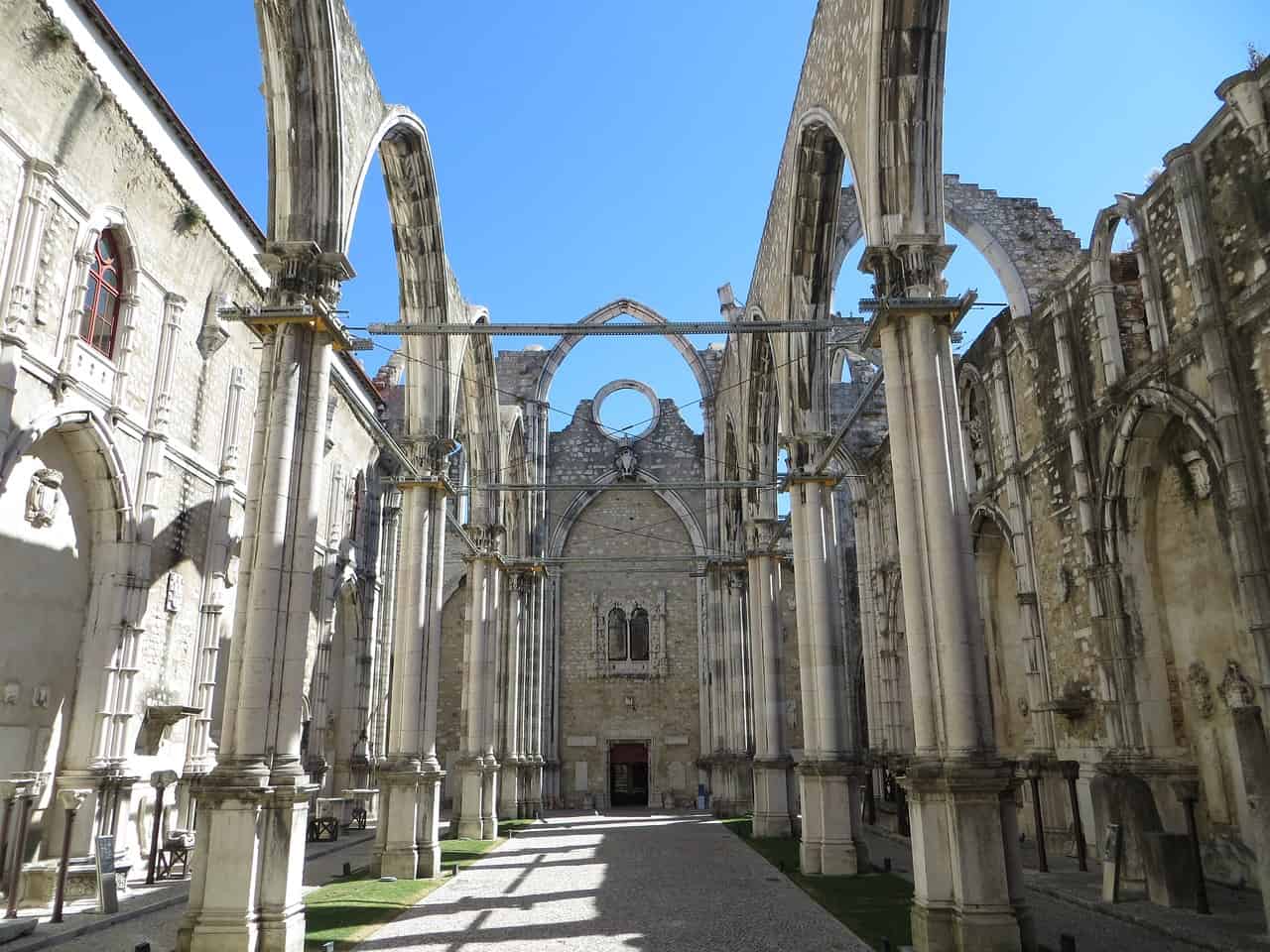 The open space of Carmo Convent in Bairro Alto, Lisbon