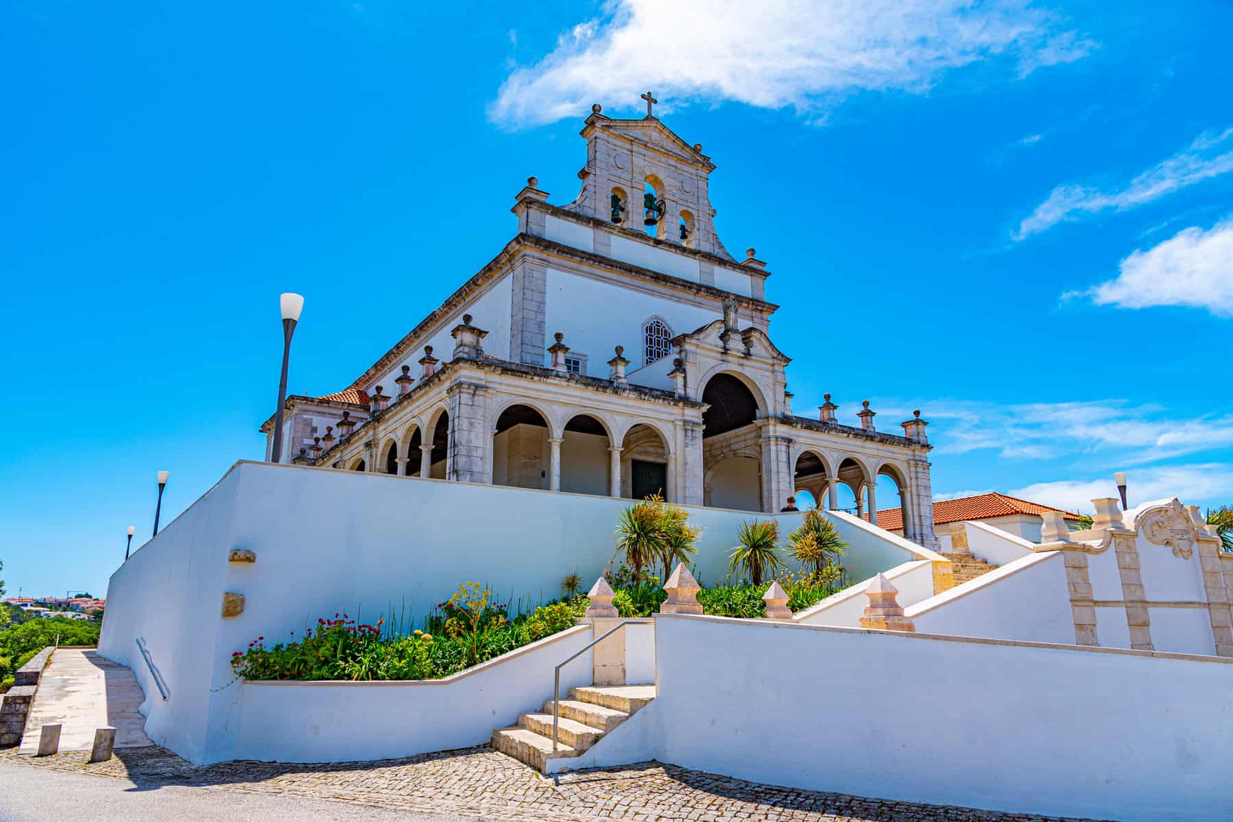 Stairway leading to the sanctuary our lady of incarnation in Leiria, Portugal