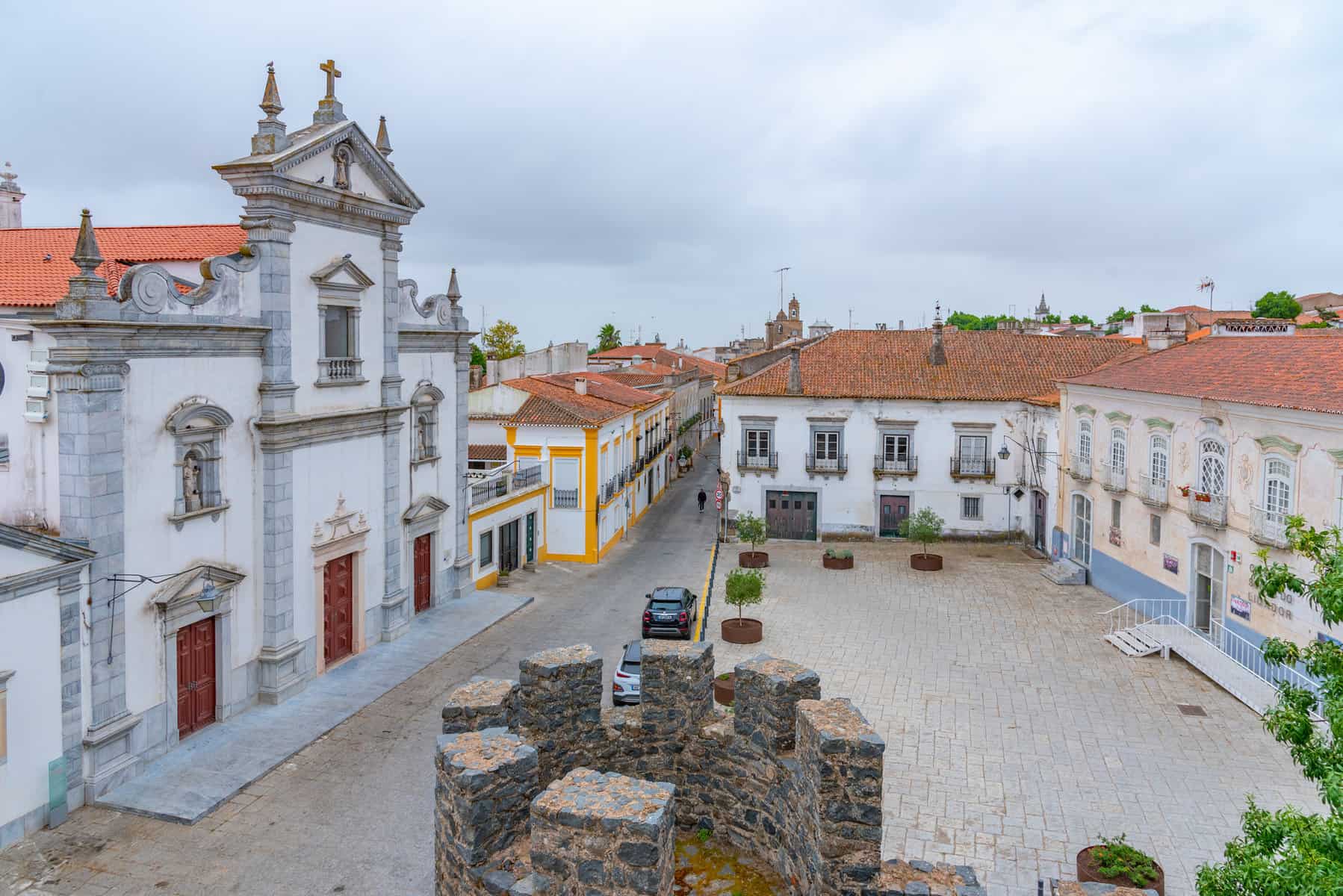 View of the cathedral in Portuguese town Beja.