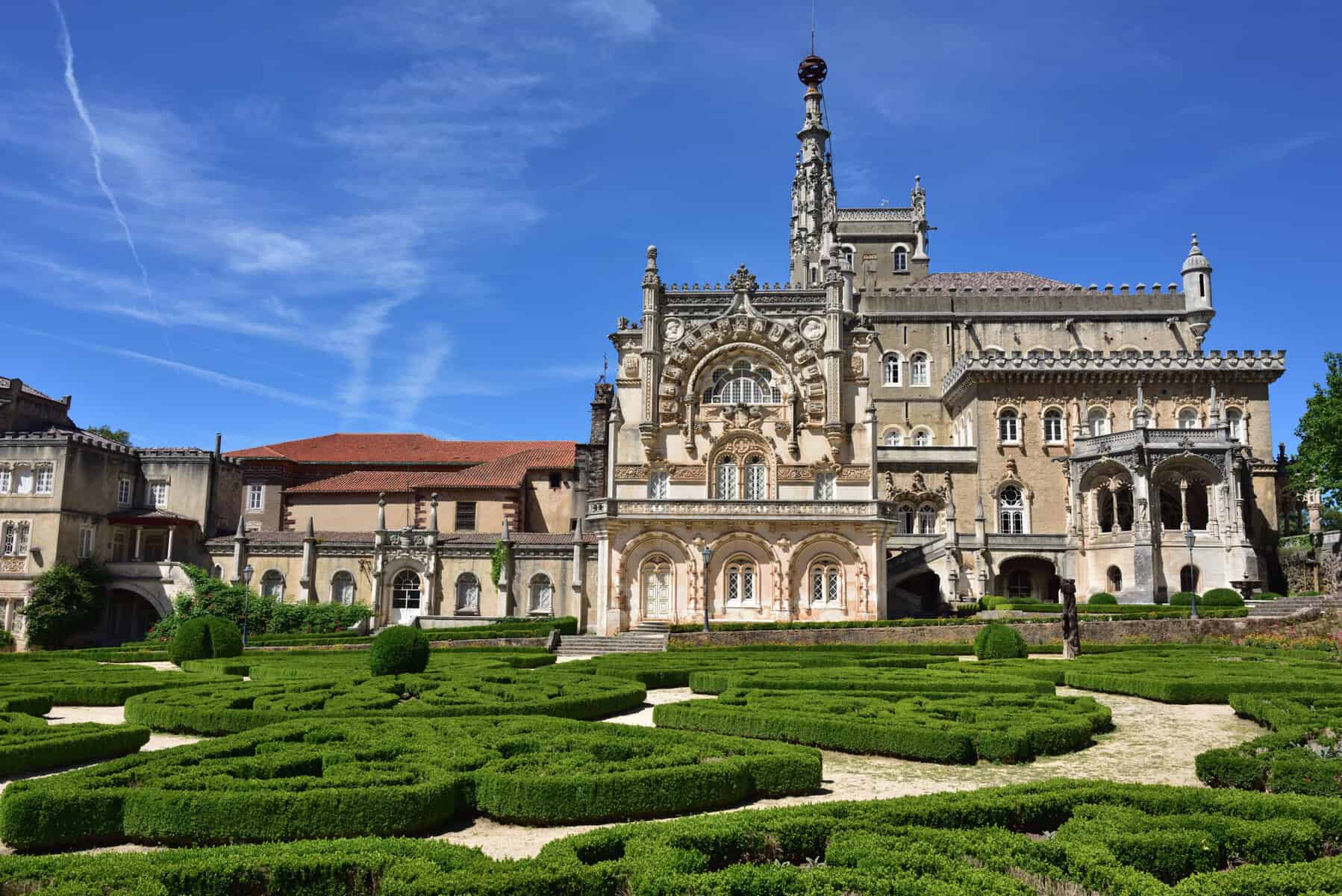 Medieval Bussaco Palace near Luso in Portugal. Palace built in 1628 as a convent