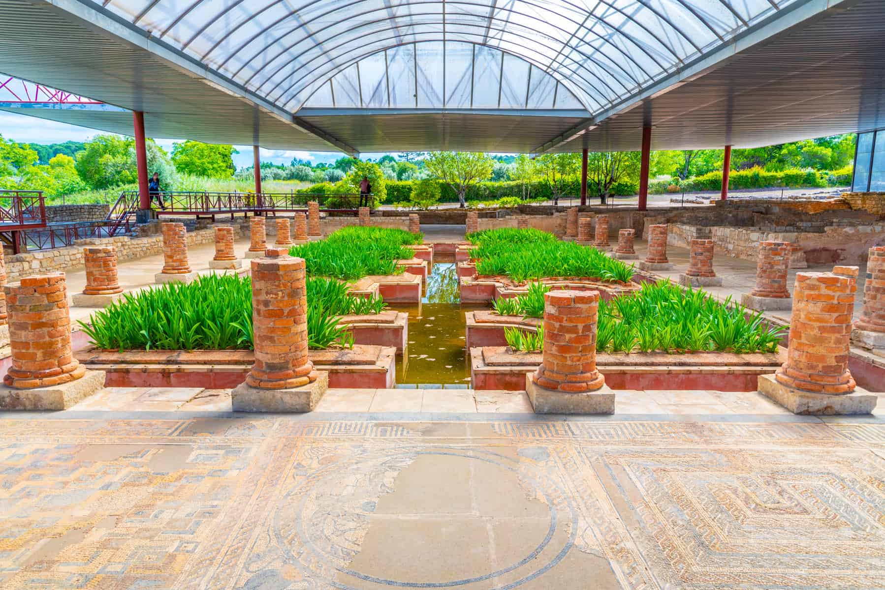 The house of the fountains at the site of Conimbriga roman ruins in Portugal
