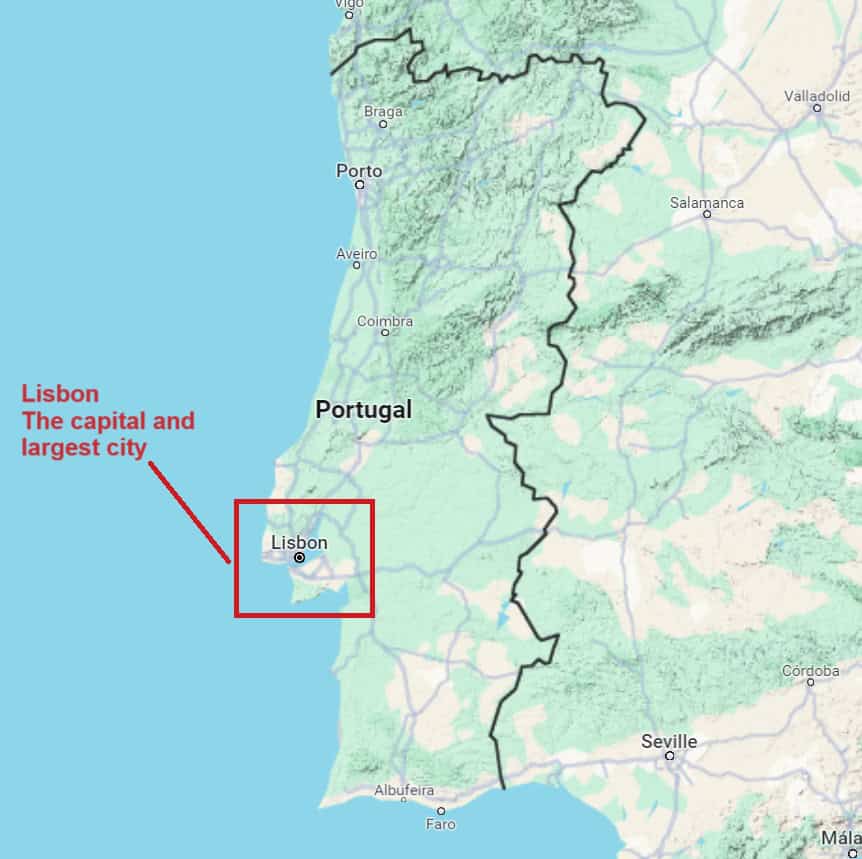 Portugal-Lisbon-the-capital-Location-Map