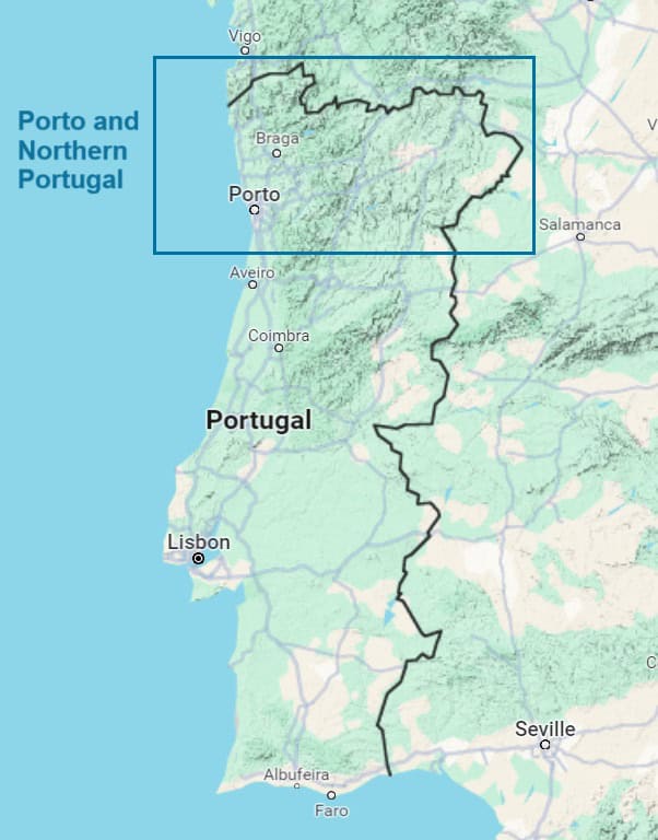 Portugal-North-and-Porto-Map