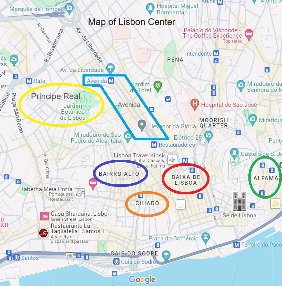 Lisbon-Map-where-to-stay