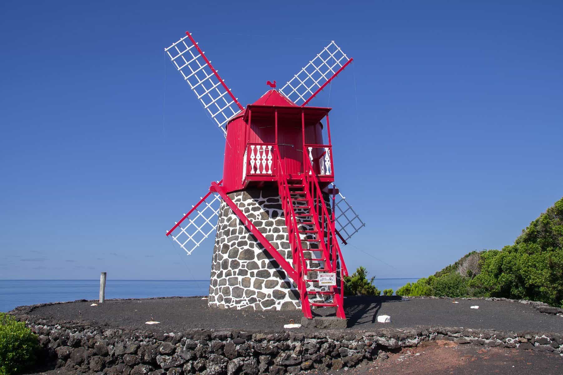 Pico-Azores-Portugal-redwind-mill-Moinho-Do-Frade