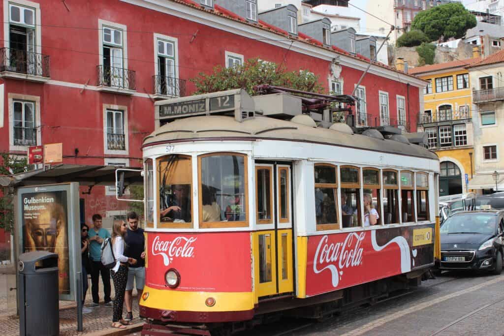 Lisbon-Portugal-TRAM-RED-YELLOW