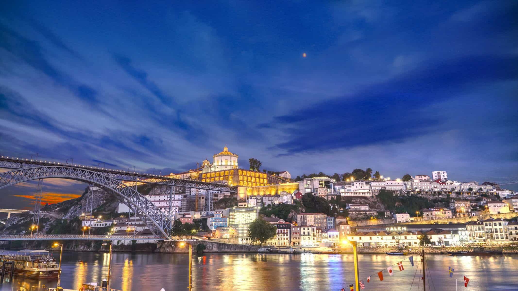 Porto-Portugal-Gaia-and-douro-night-time